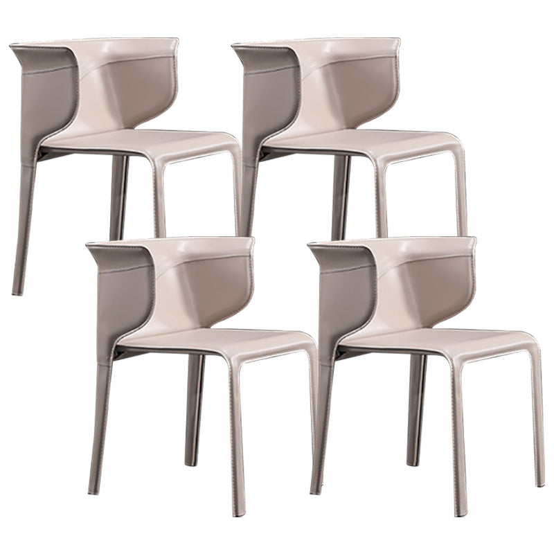 Contemporary Metal Dining Room Chairs Arm Leather Dining Chairs for Home Use