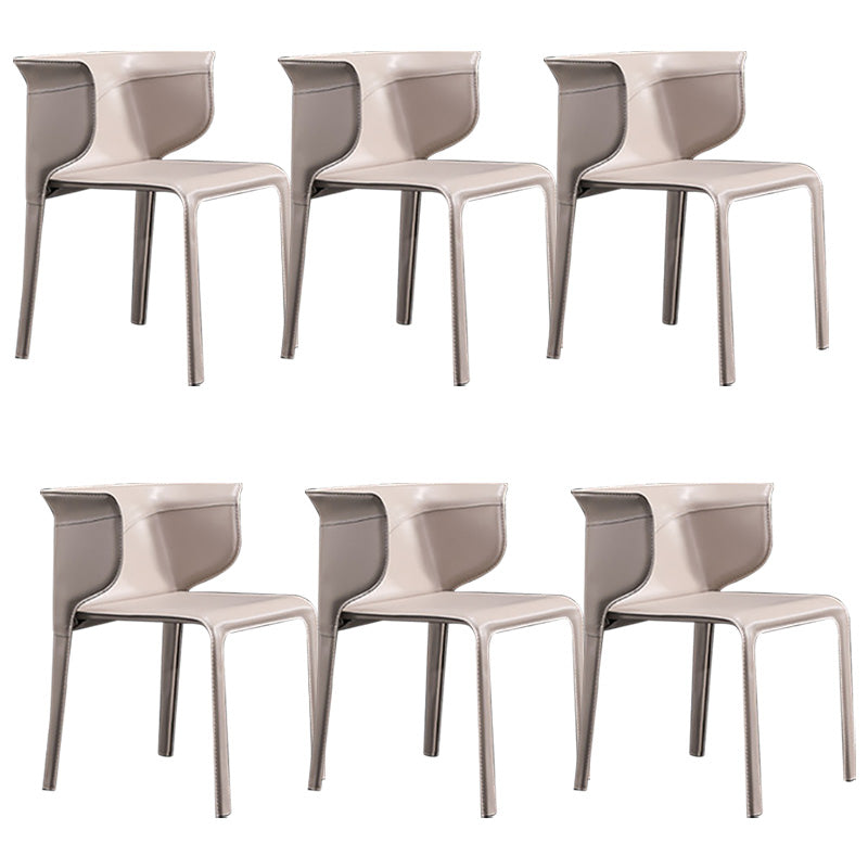 Contemporary Metal Dining Room Chairs Arm Leather Dining Chairs for Home Use