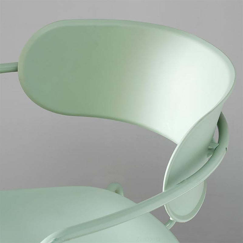 Contemporary Metal Dining Room Chair Arm Open Back Dining Side Chair for Dining Room