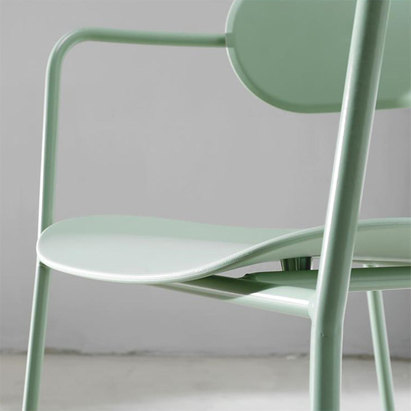 Contemporary Metal Dining Room Chair Arm Open Back Dining Side Chair for Dining Room