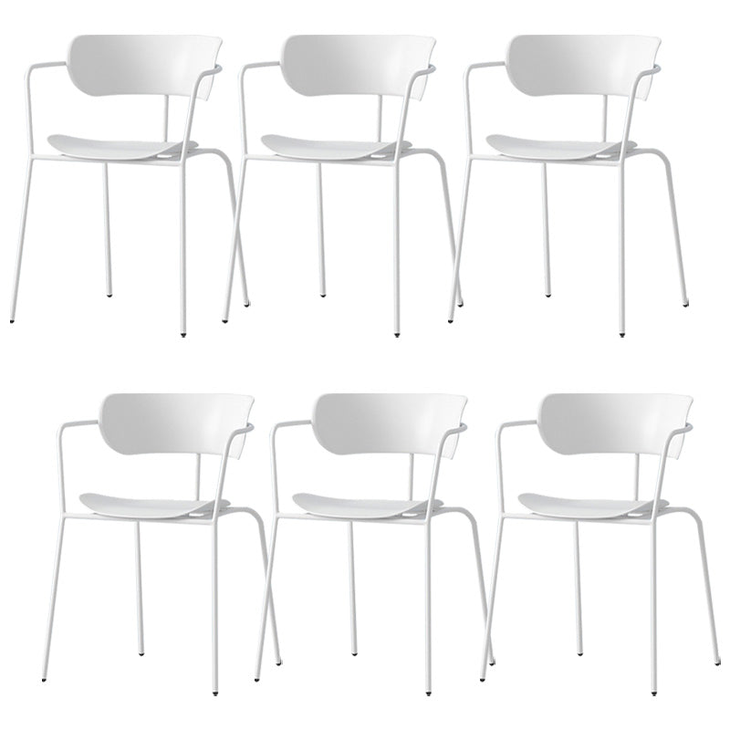 Contemporary Metal Dining Room Chair Arm Open Back Dining Side Chair for Dining Room