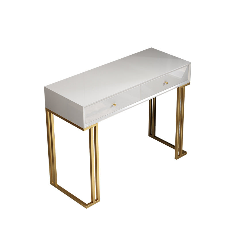 Two Piece Luxurious Wood Vanity Set Black/White Dresser with Stool