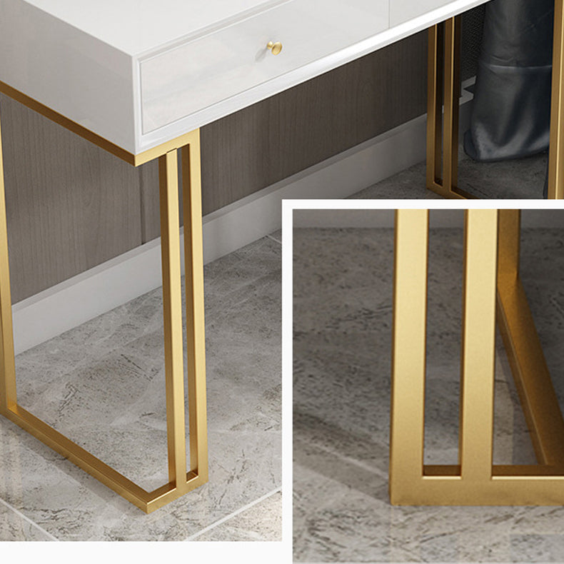 Two Piece Luxurious Wood Vanity Set Black/White Dresser with Stool