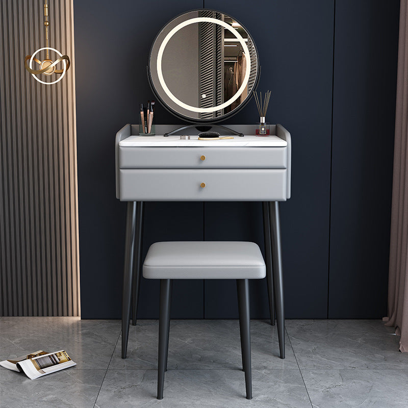 2 Drawer & Jewelry Makeup Vanity Desk Modern Straight Feet Dresser