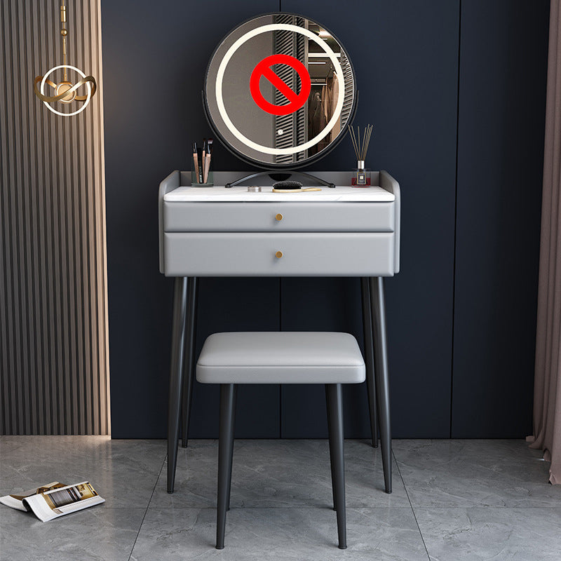 2 Drawer & Jewelry Makeup Vanity Desk Modern Straight Feet Dresser