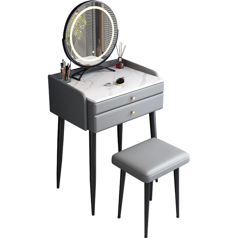 2 Drawer & Jewelry Makeup Vanity Desk Modern Straight Feet Dresser