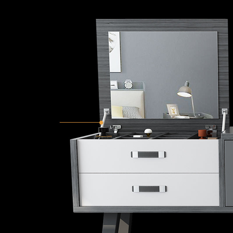 Mirror Table Dressing Table Solid Wood Make-up Vanity with Drawers