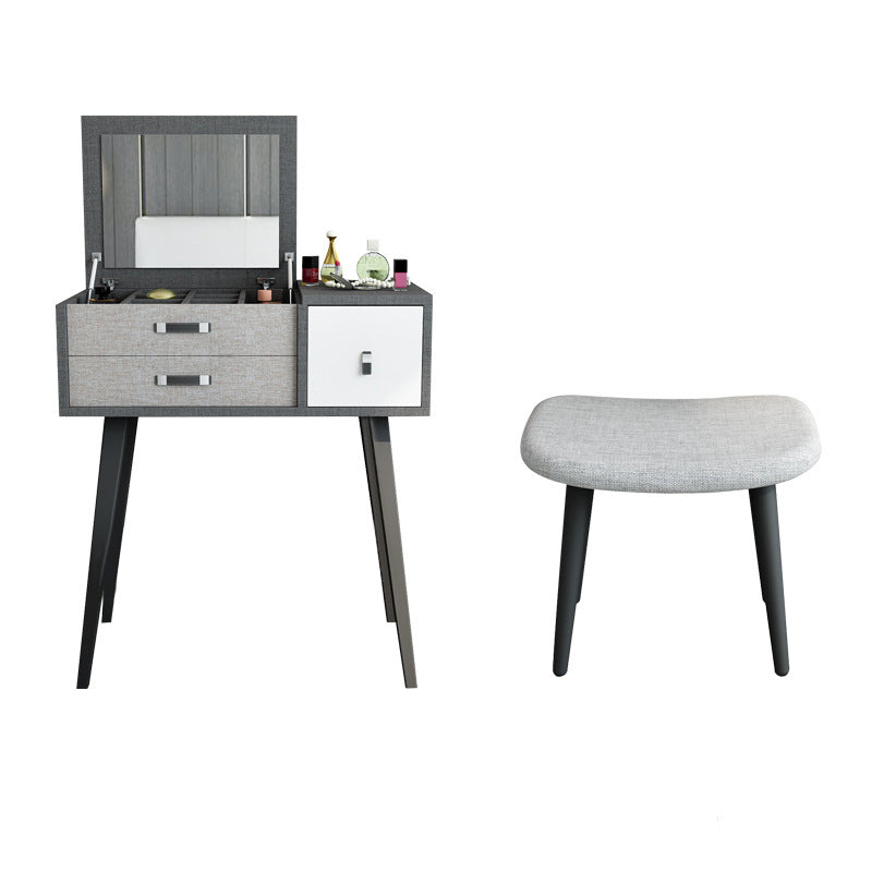 Mirror Table Dressing Table Solid Wood Make-up Vanity with Drawers