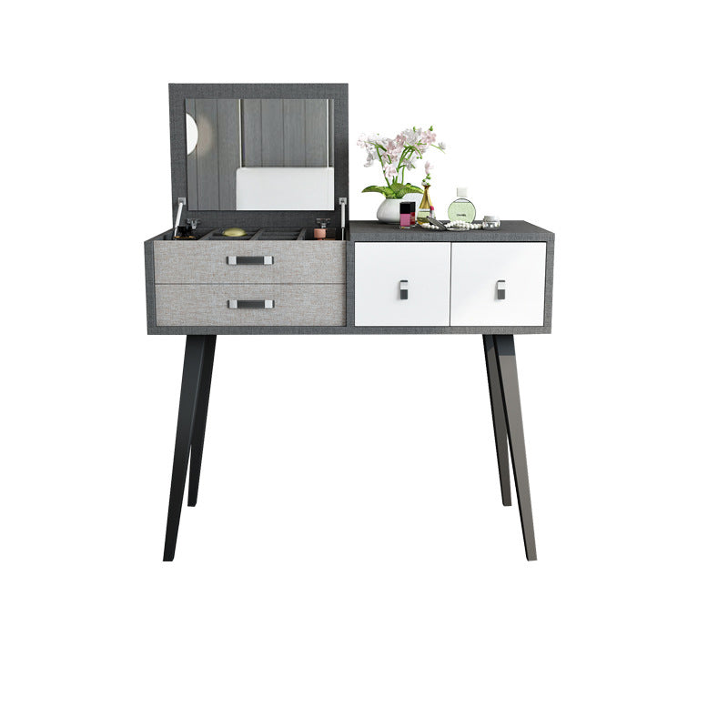 Mirror Table Dressing Table Solid Wood Make-up Vanity with Drawers