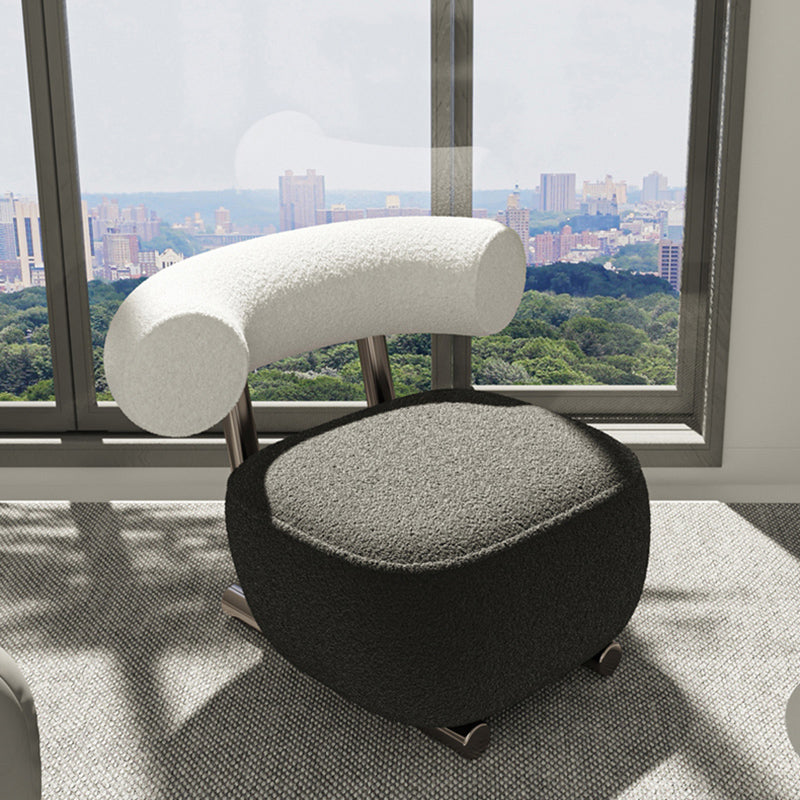 36.22" Wide Parsons Chair Wool Armless Chair for Living Room