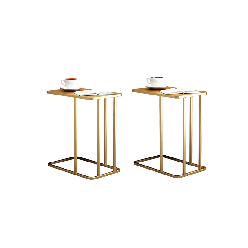 Mid-Century C Side Table Slate/Metal Top Rectangular End Table