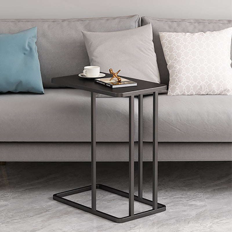 Mid-Century C Side Table Slate/Metal Top Rectangular End Table