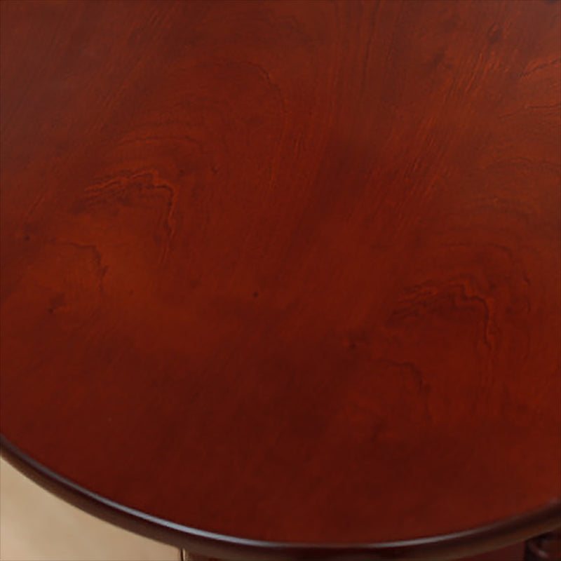 Traditional Solid Wood 3 Legs with Storage Round Living Room End Table