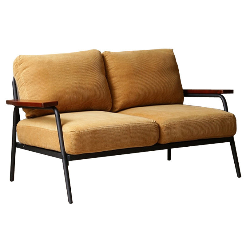 2-seater Sofa Contemporary Square Arm Loveseat with Loose Back