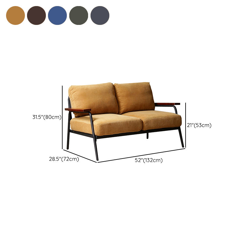 2-seater Sofa Contemporary Square Arm Loveseat with Loose Back