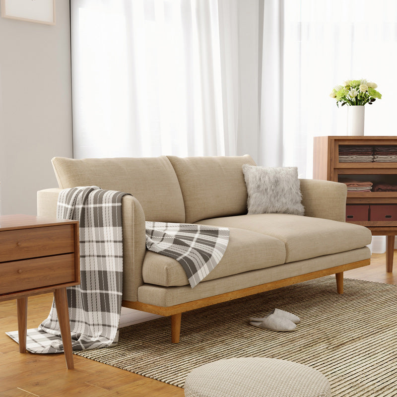 Modern 29.52" H Cotton Blend Wood Frame Recessed Arm Loveseat