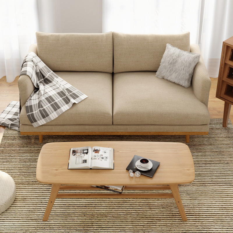 Modern 29.52" H Cotton Blend Wood Frame Recessed Arm Loveseat