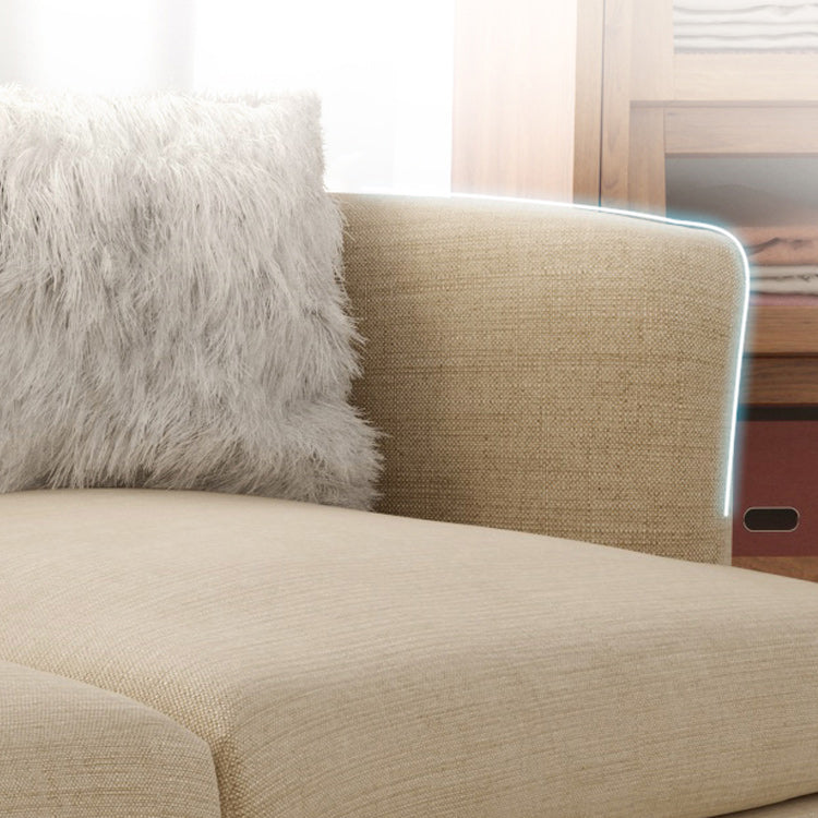 Modern 29.52" H Cotton Blend Wood Frame Recessed Arm Loveseat