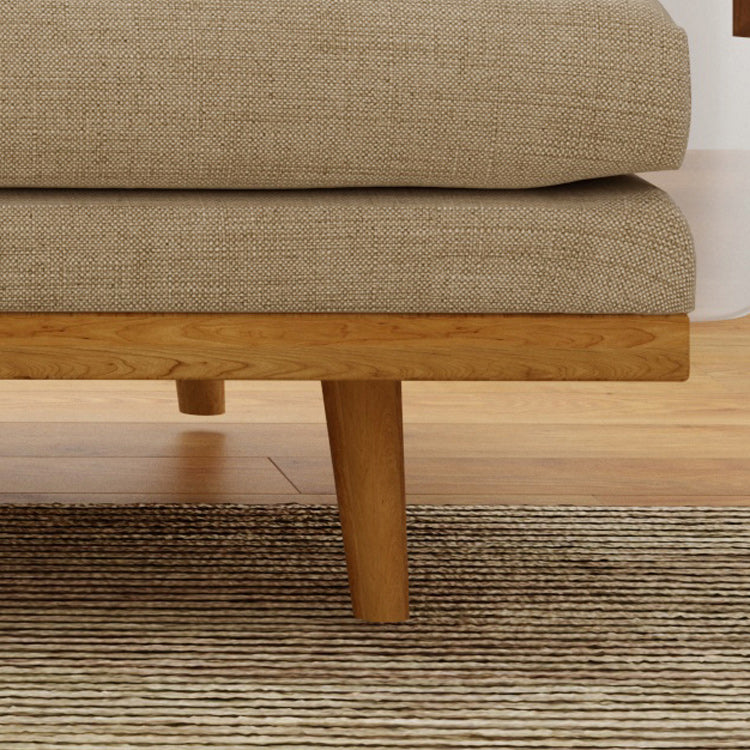 Modern 29.52" H Cotton Blend Wood Frame Recessed Arm Loveseat