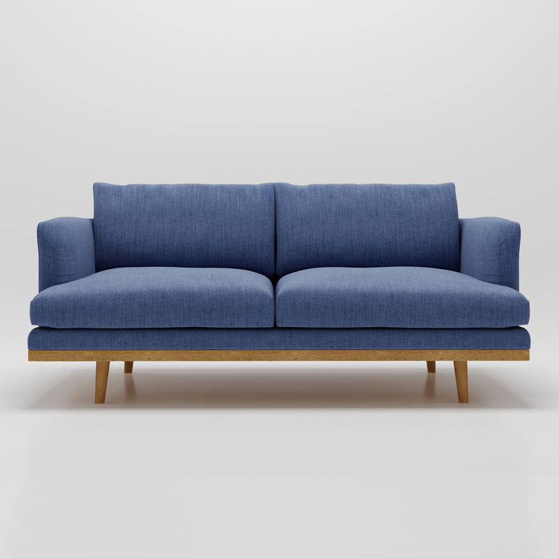 Modern 29.52" H Cotton Blend Wood Frame Recessed Arm Loveseat
