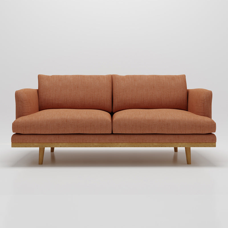 Modern 29.52" H Cotton Blend Wood Frame Recessed Arm Loveseat