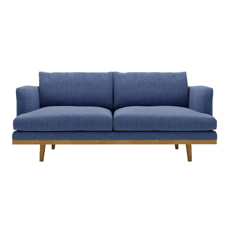 Modern 29.52" H Cotton Blend Wood Frame Recessed Arm Loveseat