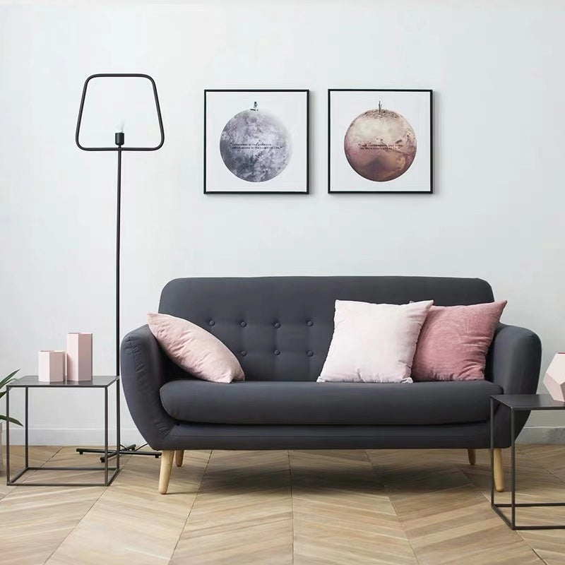 32.28" H Cotton Blend 3 Seater Flared Arm Sofa for Living Room