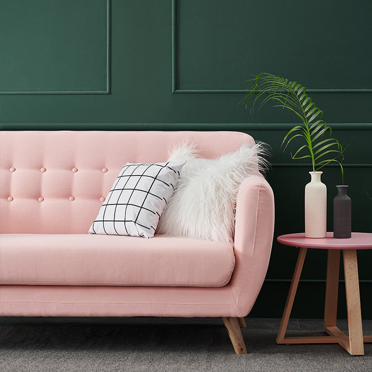 32.28" H Cotton Blend 3 Seater Flared Arm Sofa for Living Room