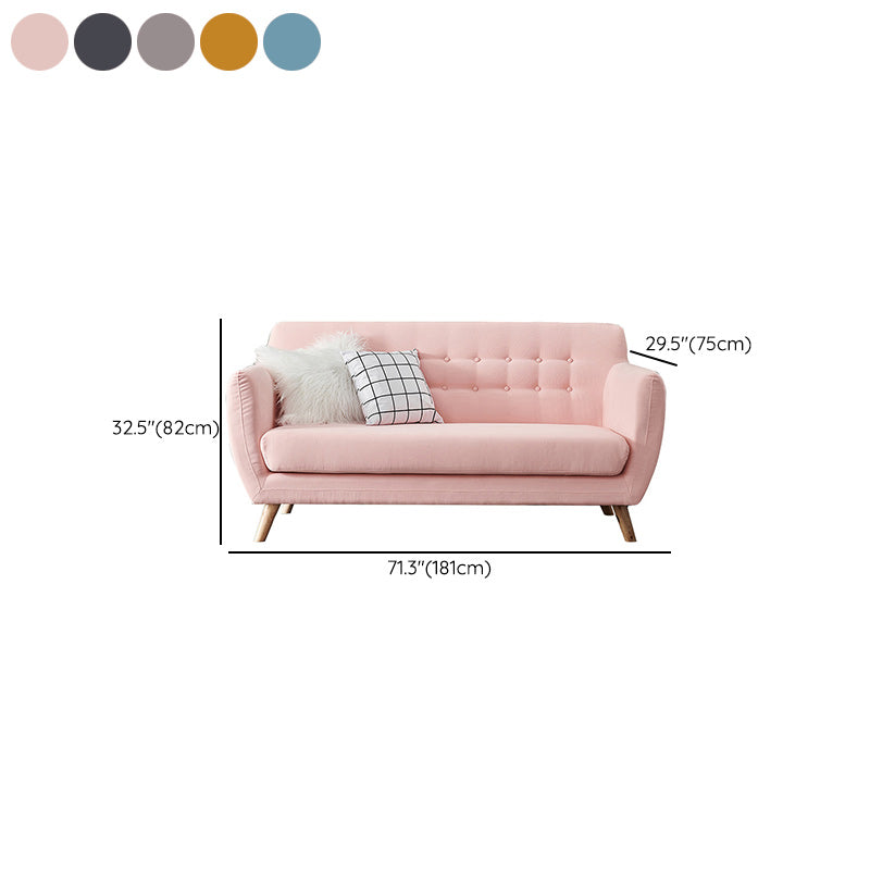 32.28" H Cotton Blend 3 Seater Flared Arm Sofa for Living Room