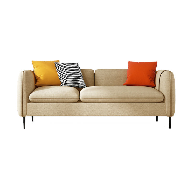 Modern 29.92" H Linen Square Arm Sofa with Pillows and Storage