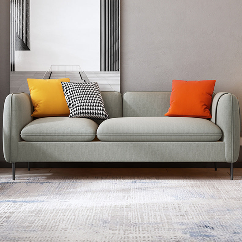 Modern 29.92" H Linen Square Arm Sofa with Pillows and Storage