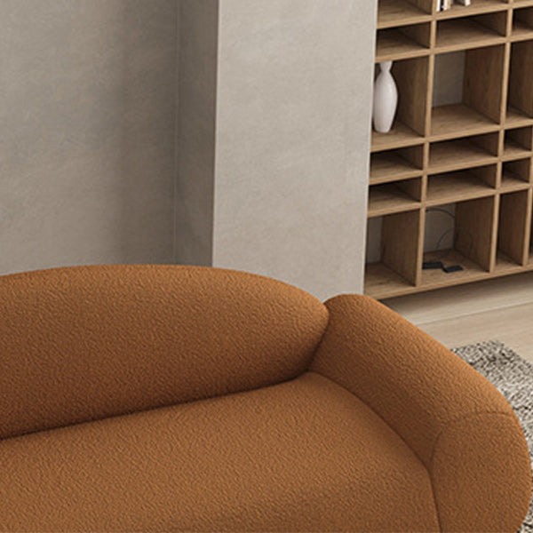 Contemporary Tight Back Sofa with Round Arm Couch Curved Settee Couch