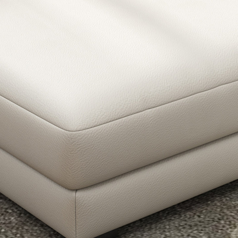 Square Arm Sectional Sofa 125.98" W Faux Leather 4-seat Sectional