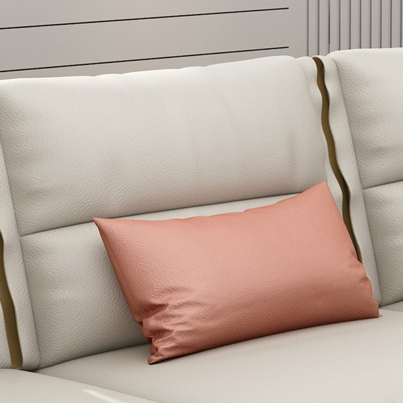 Square Arm Sectional Sofa 125.98" W Faux Leather 4-seat Sectional