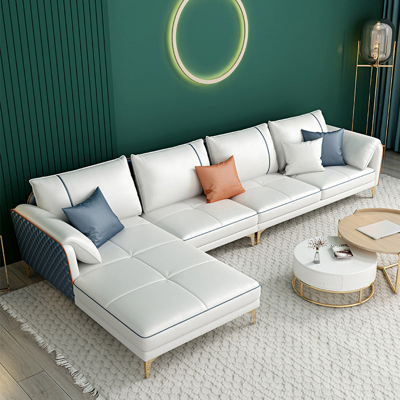 Modern Pillow Back Sectional Pillow Top Arm 4-seater Sectional