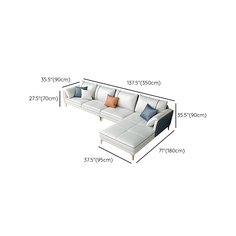 Modern Pillow Back Sectional Pillow Top Arm 4-seater Sectional