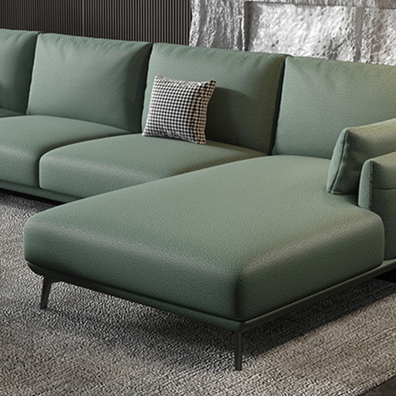 Round Arm L-shape Sectional Modern 4-seater Sectional with Storage