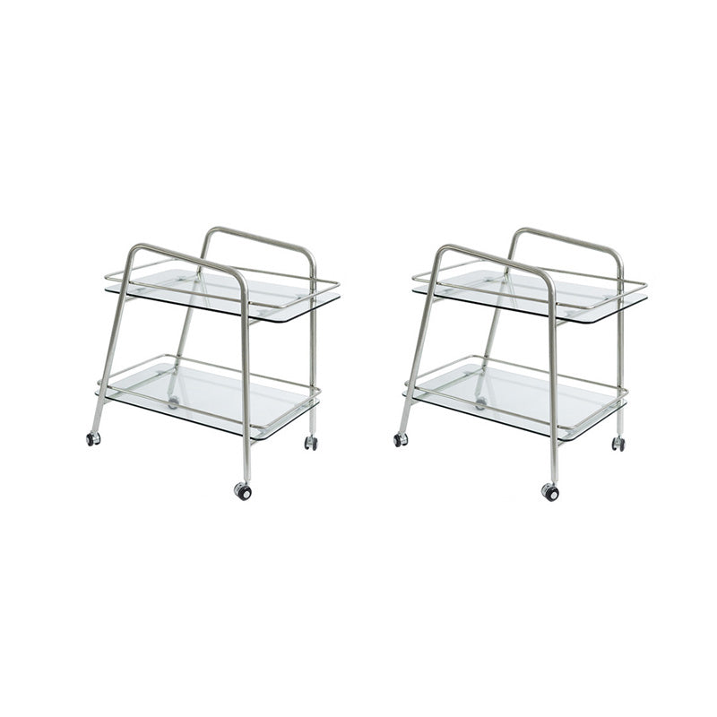 Living Room Double Tier Contemporary with Storage Glass Side Table