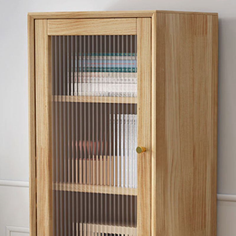 Rubberwood Glass Door Accent Cabinet 2 - Drawer 19.7" W Side Cabinet