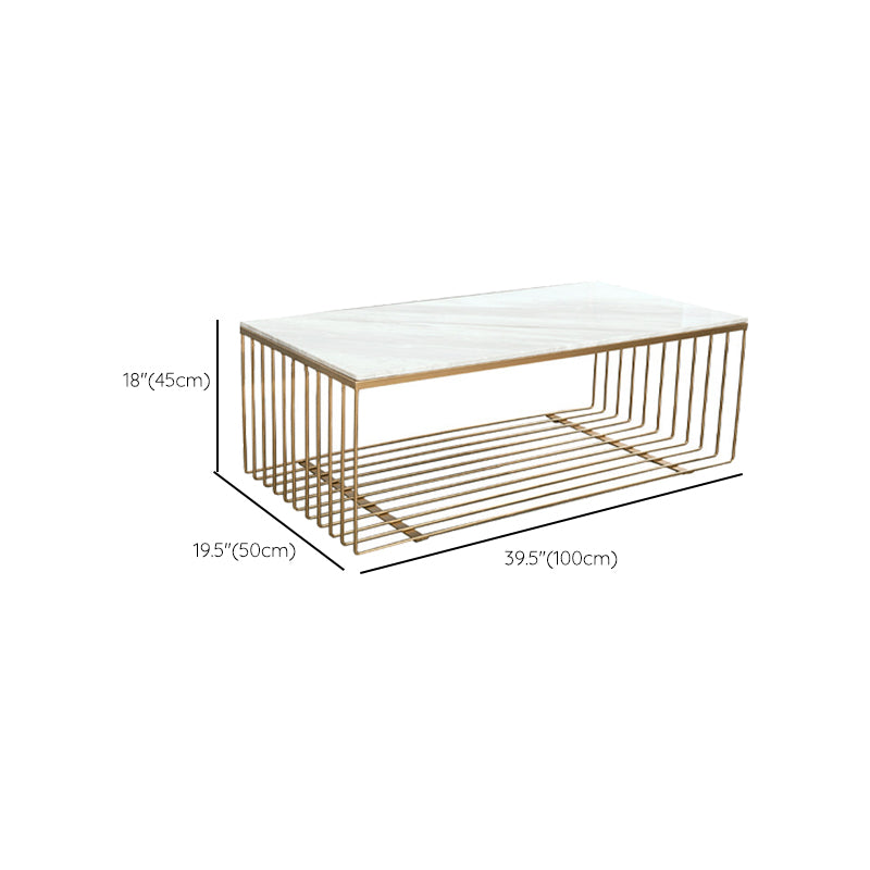 Frame Base Coffee Table Rectangular Gold Metal Cocktail Table