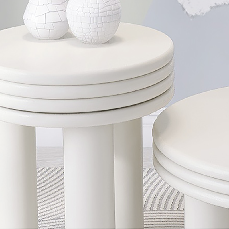Contemporary Simple 3 Legs Coffee Table Round Wood Cocktail Table Set