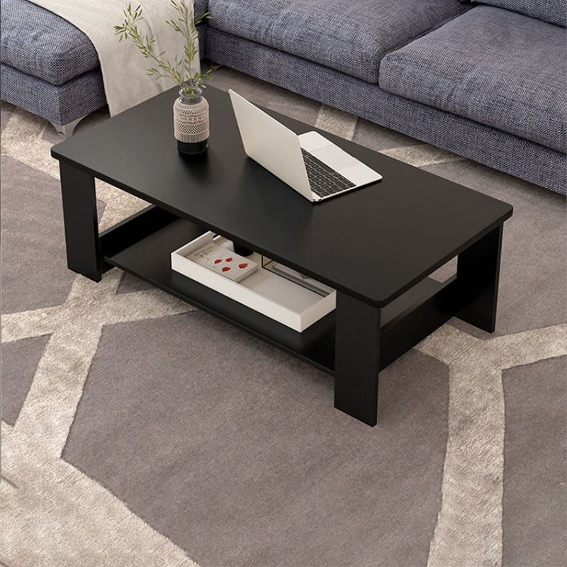 Contemporary 4 Legs Wood with Storage Shelf Rectangular Single Coffee Table