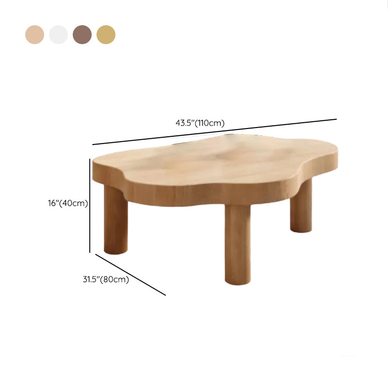 Nordic Cocktail Table 3 Legs Solid Wood Free Form Single Coffee Table