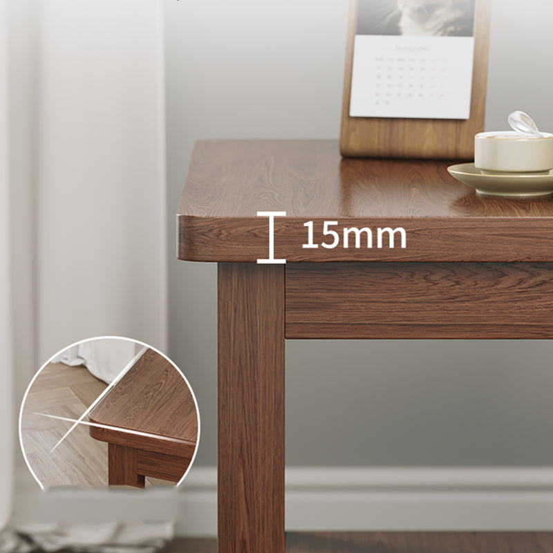 Modern 4 Legs Corner Table Solid Wood Sofa Side End Table with Storage