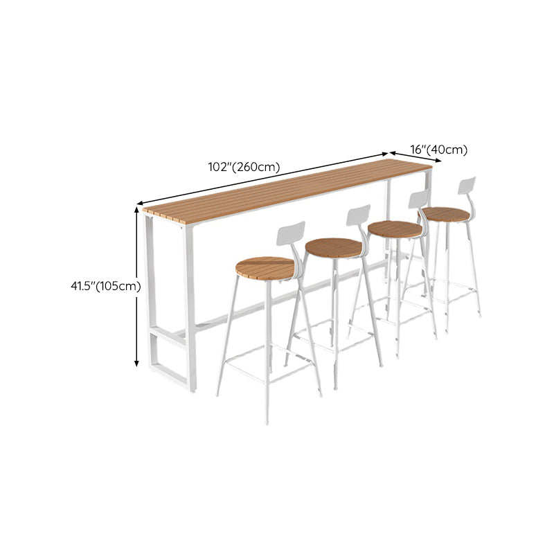 Rectangle Bar Table Trestle Base Dining Table for Coffee Room