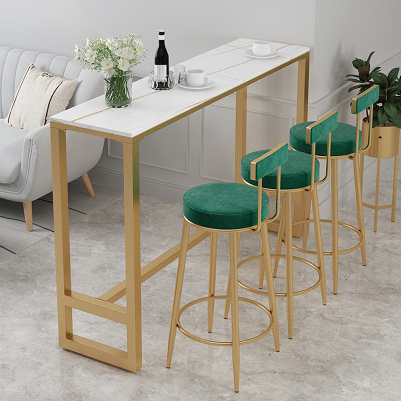 Glam Pub Height Dining Table Stone Top Pub Table for Living Room