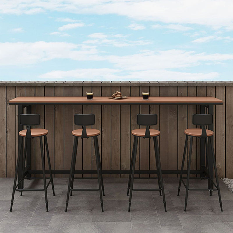 Industrial Metal Base Bar Table Pub Height Dining Table for Outdoor