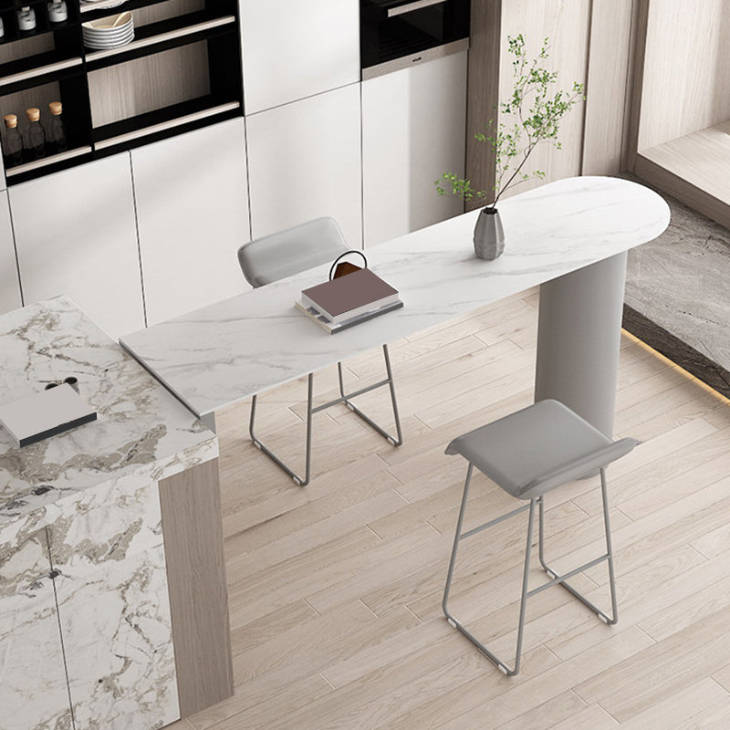 Glam Pub Height Dining Table Stone Top Pub Table for Patio Use