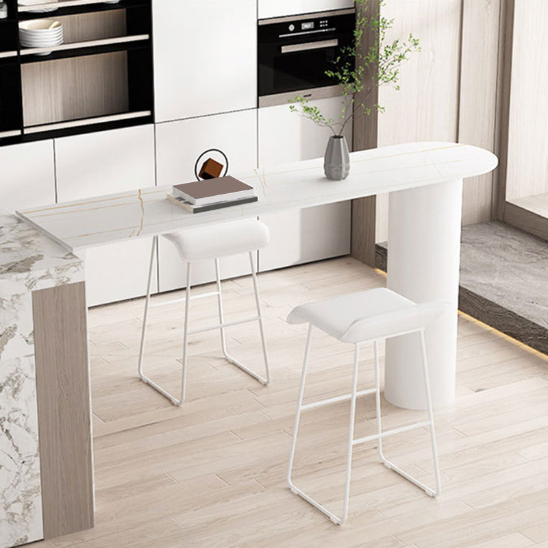 Glam Pub Height Dining Table Stone Top Pub Table for Patio Use