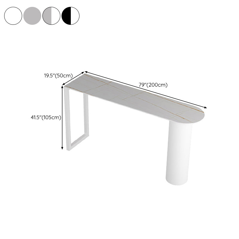 Glam Pub Height Dining Table Stone Top Pub Table for Patio Use